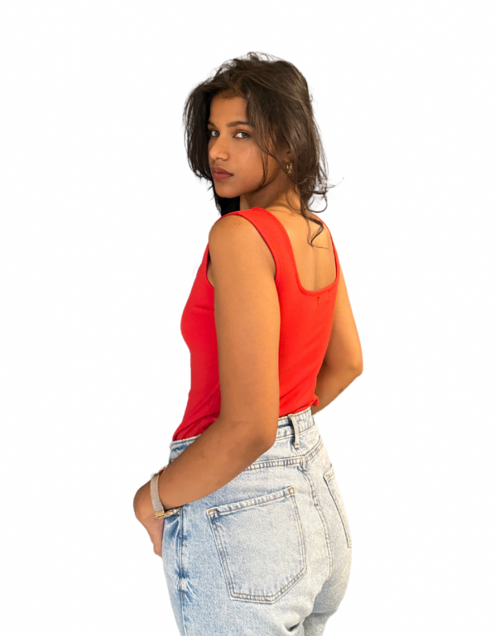Red Square-Neck Tee
