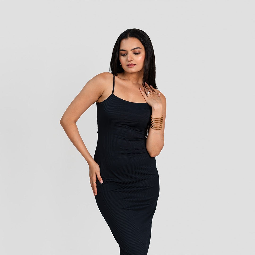 Midnight Black Bodycon Dress