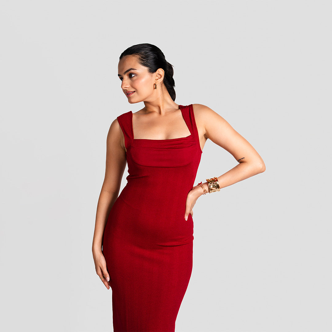 Carmine Cherry Bodycon Dress