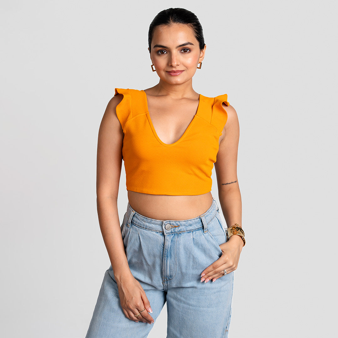 Tangerine Dual-Style Crop Top