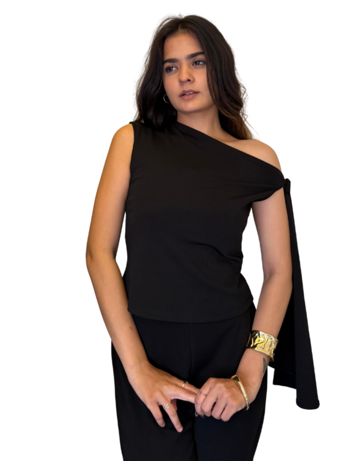 Black Side Knot Top