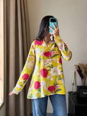 Reeva Yellow Full Sleeves Kurti
