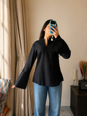 Neerja Black Bell Sleeves Kurti