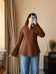 Neerja Mocha Bell Sleeves Kurti
