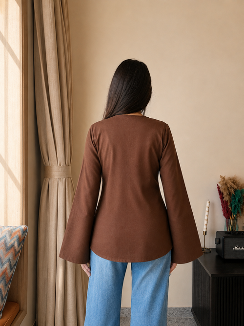 Neerja Mocha Bell Sleeves Kurti