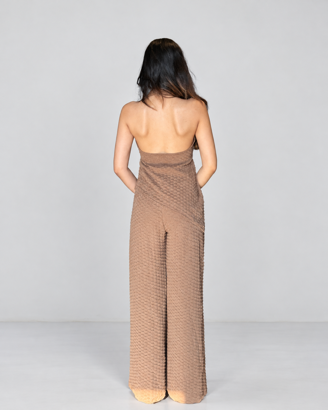 Mocha Asymmetrical Halter Co-ord set
