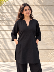 Postcard Black Kurta Set