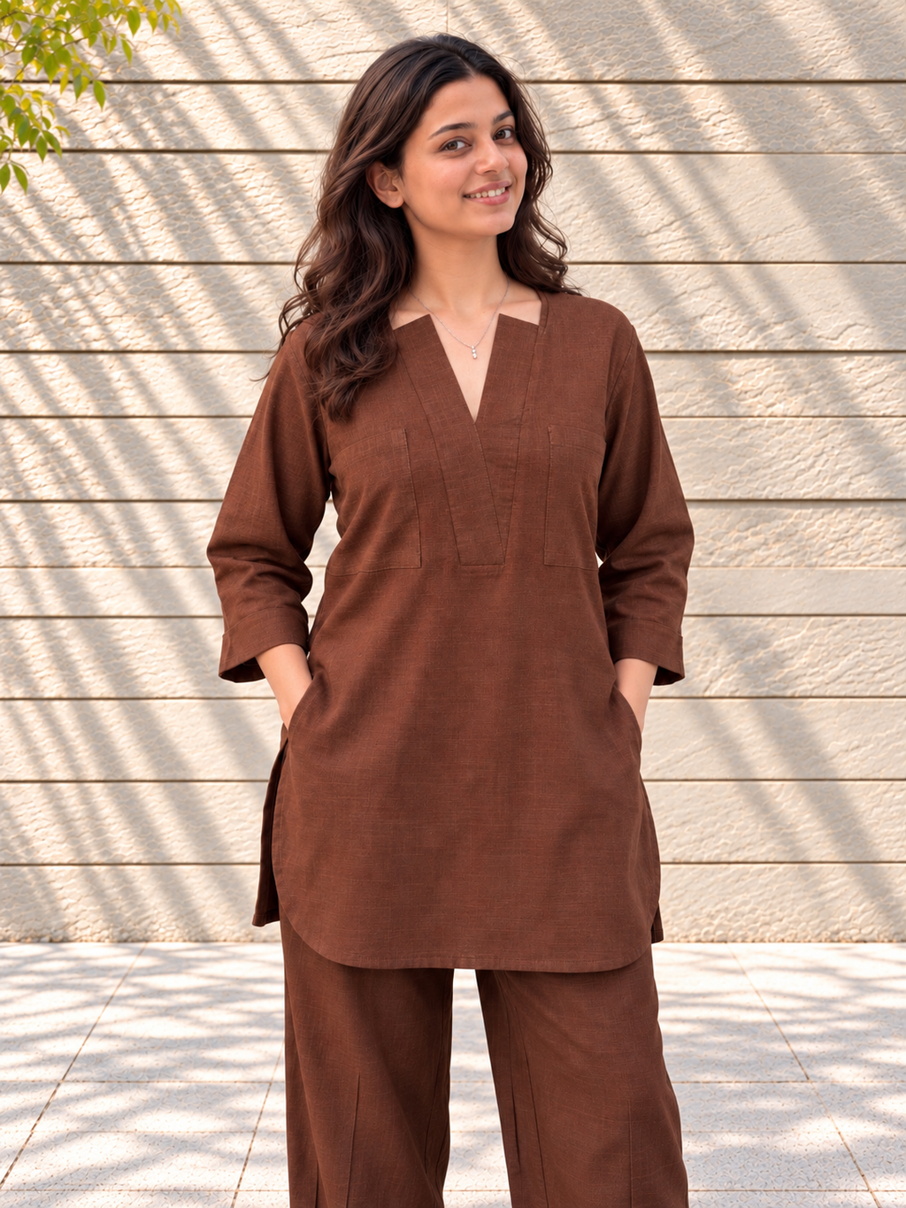 Postcard Mocha Kurta Set