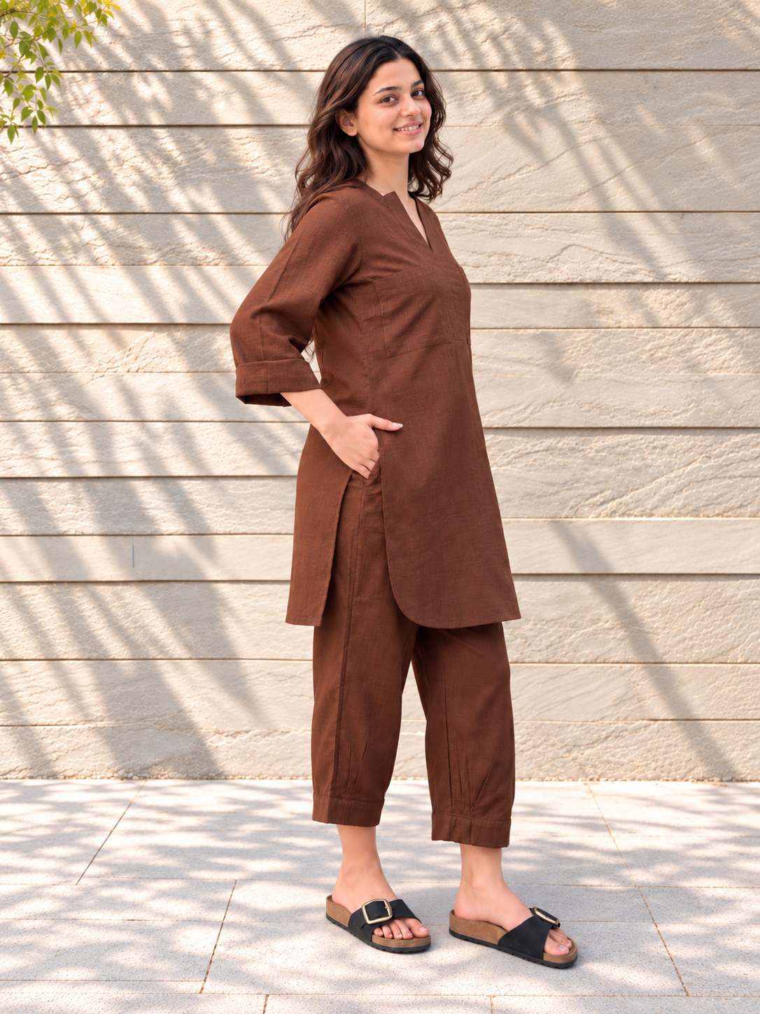 Postcard Mocha Kurta Set