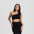 Asymmetric Cut-Out Waist Maxi Dress