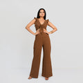 Mocha V-Neck Co-ord Set