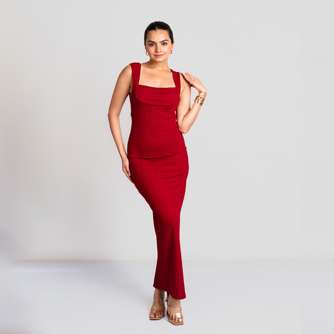 Carmine Cherry Bodycon Dress