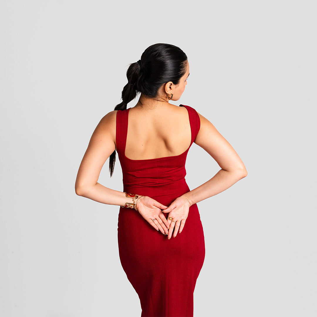 Carmine Cherry Bodycon Dress