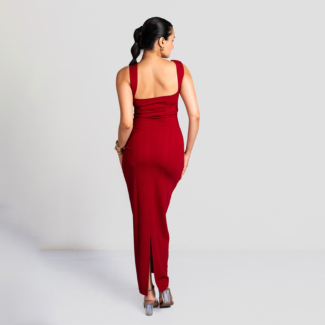 Carmine Cherry Bodycon Dress