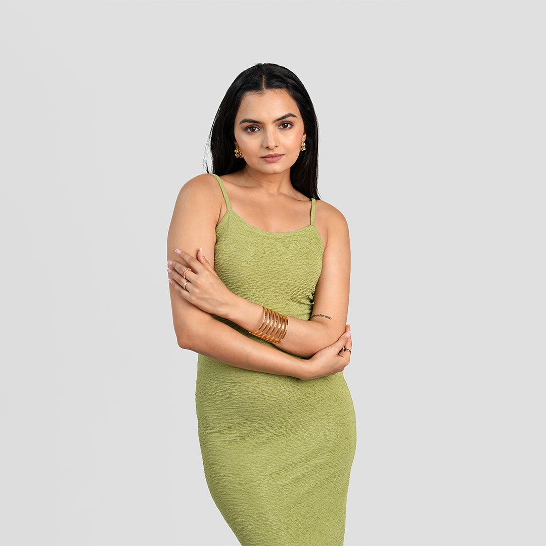 Pistachio Back-Knot Maxi Dress