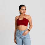 Cherry Red Neck Tie-Up Top