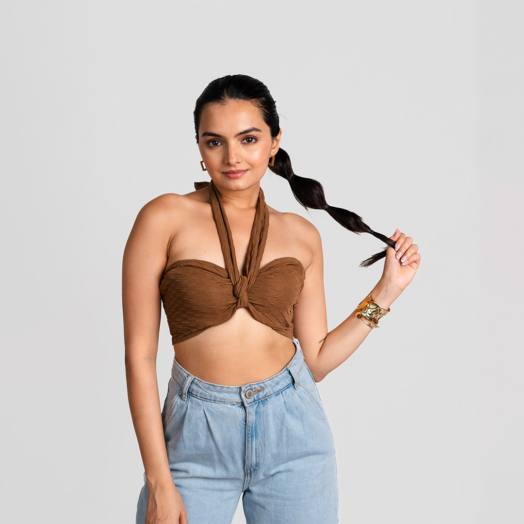 Mocha Custom Belt Tube Top