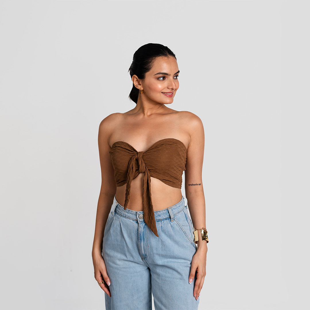 Mocha Custom Belt Tube Top