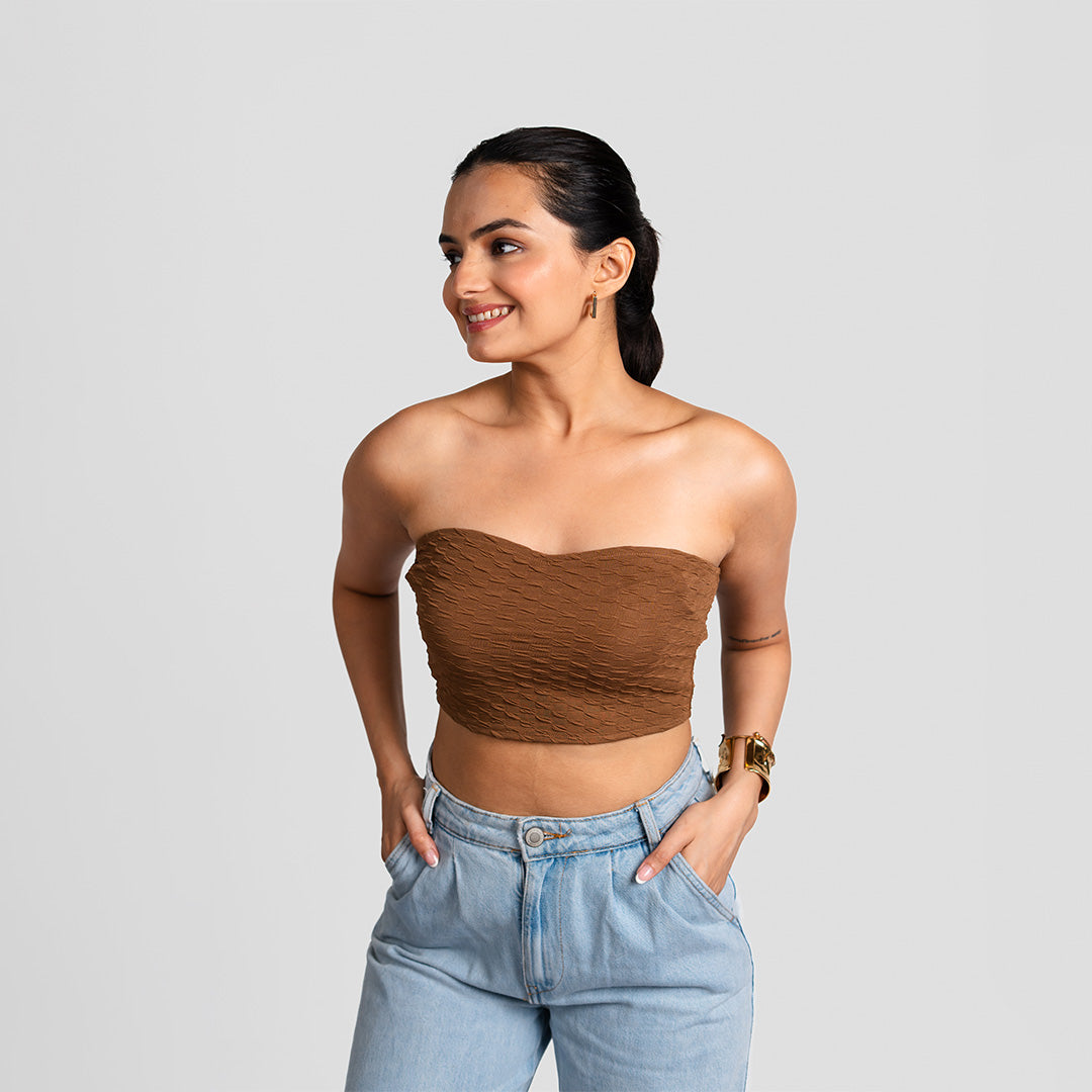 Mocha Custom Belt Tube Top