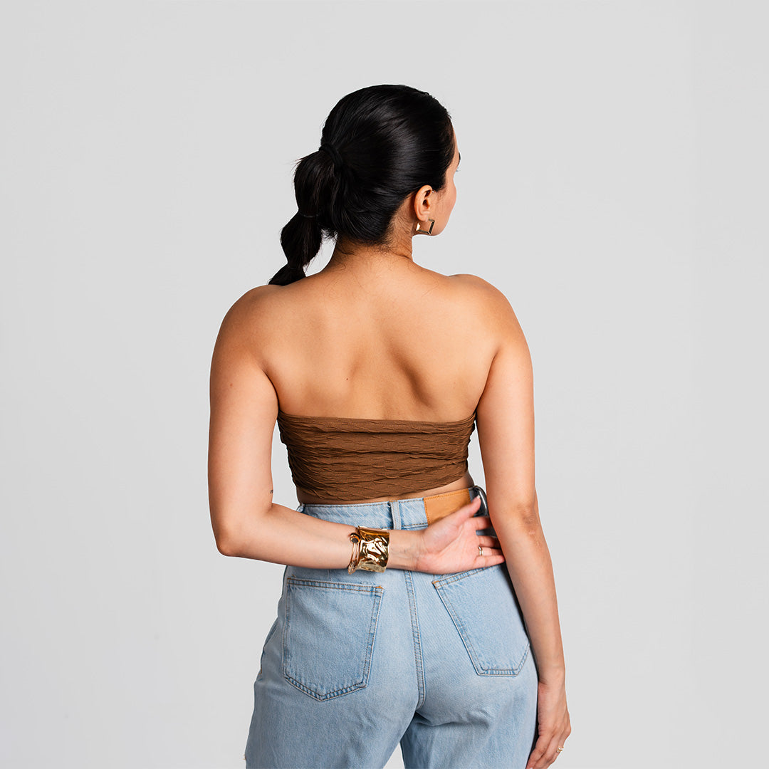 Mocha Custom Belt Tube Top