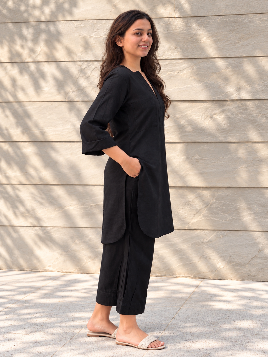 Postcard Black Kurta Set