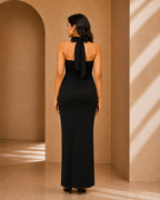 Black Halter Neck Long Dress