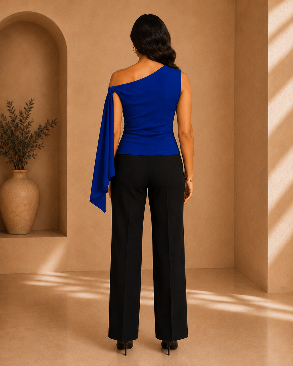 Blue Side Knot Top