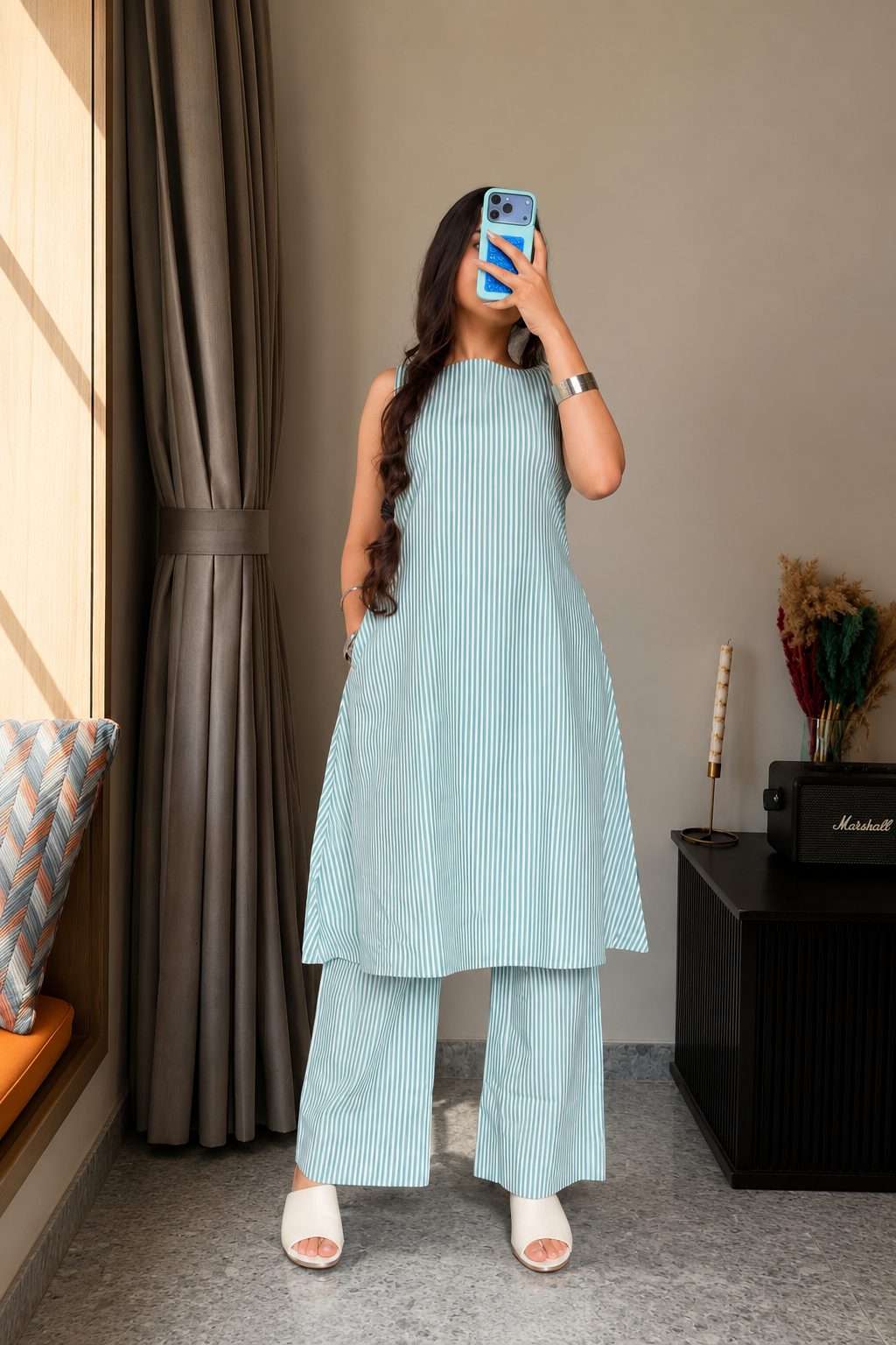 Ananya Blue Stripe Co-ord Set