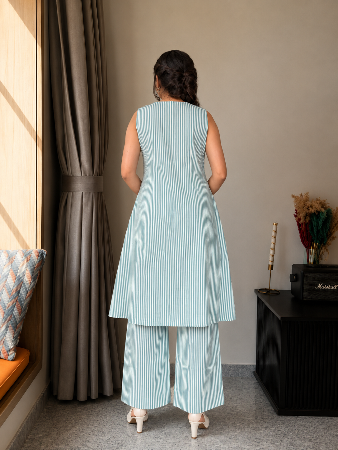 Ananya Blue Stripe Co-ord Set