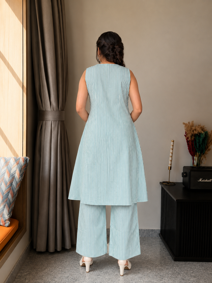 Ananya Blue Stripe Co-ord Set