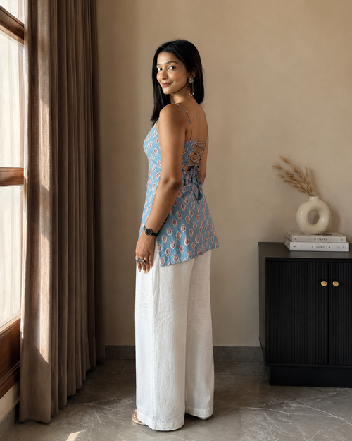 Shanaya Blue Sleeveless Kurti