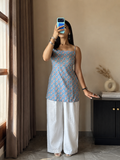 Shanaya Blue Sleeveless Kurti