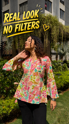 Meera Floral Bell Sleeves Kurti