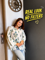 Meera White Bell Sleeves Kurti