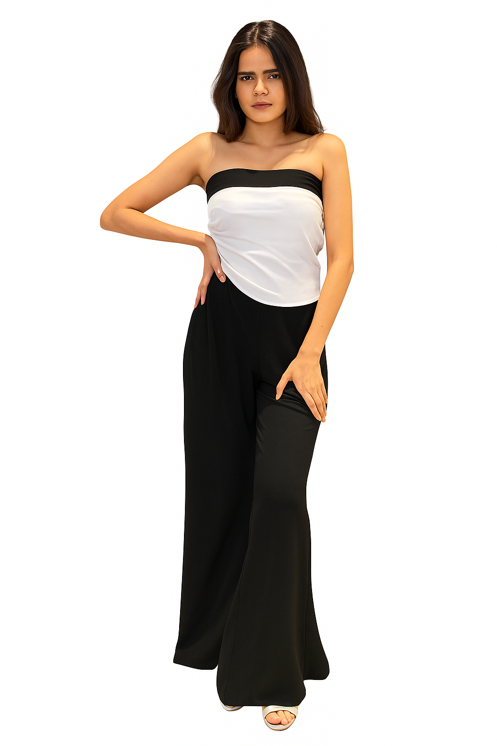 Dual Color Bandeau Top ( white/black)