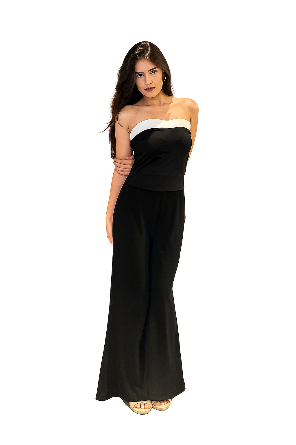 Dual-Color Bandeau Top (Black/White)