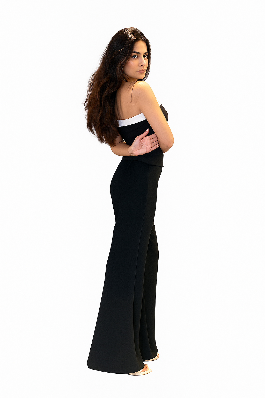 Dual-Color Bandeau Top (Black/White)