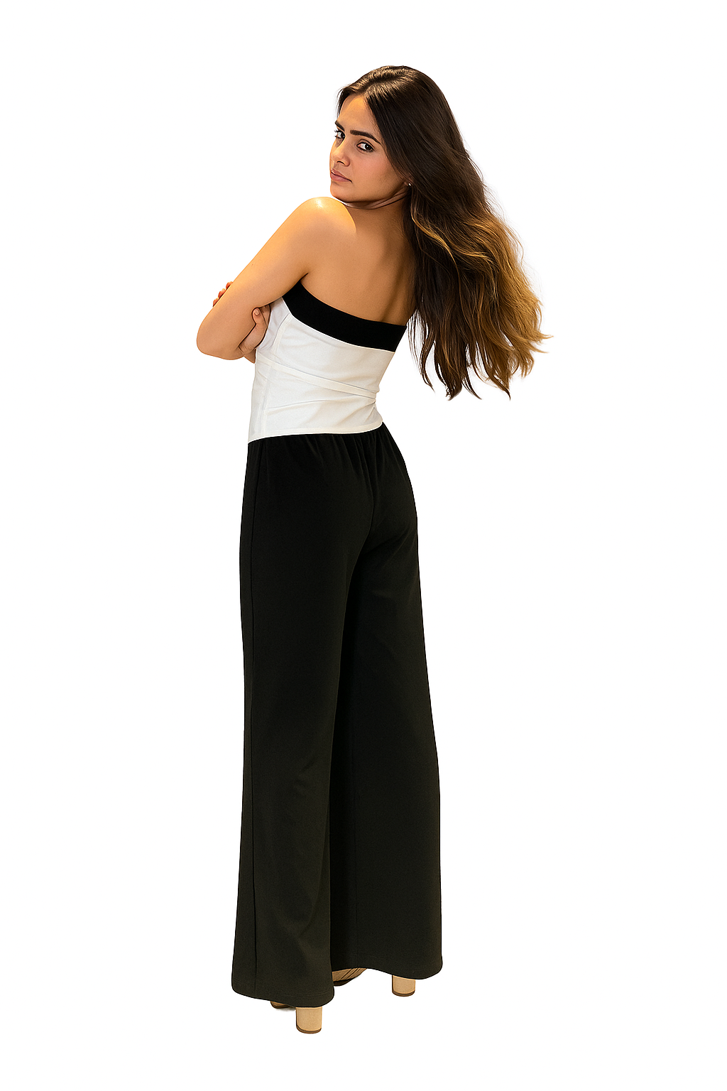 Dual Color Bandeau Top ( white/black)