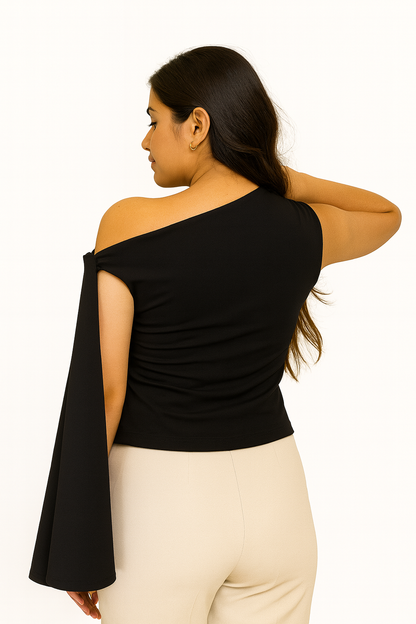 Black Side Knot Top