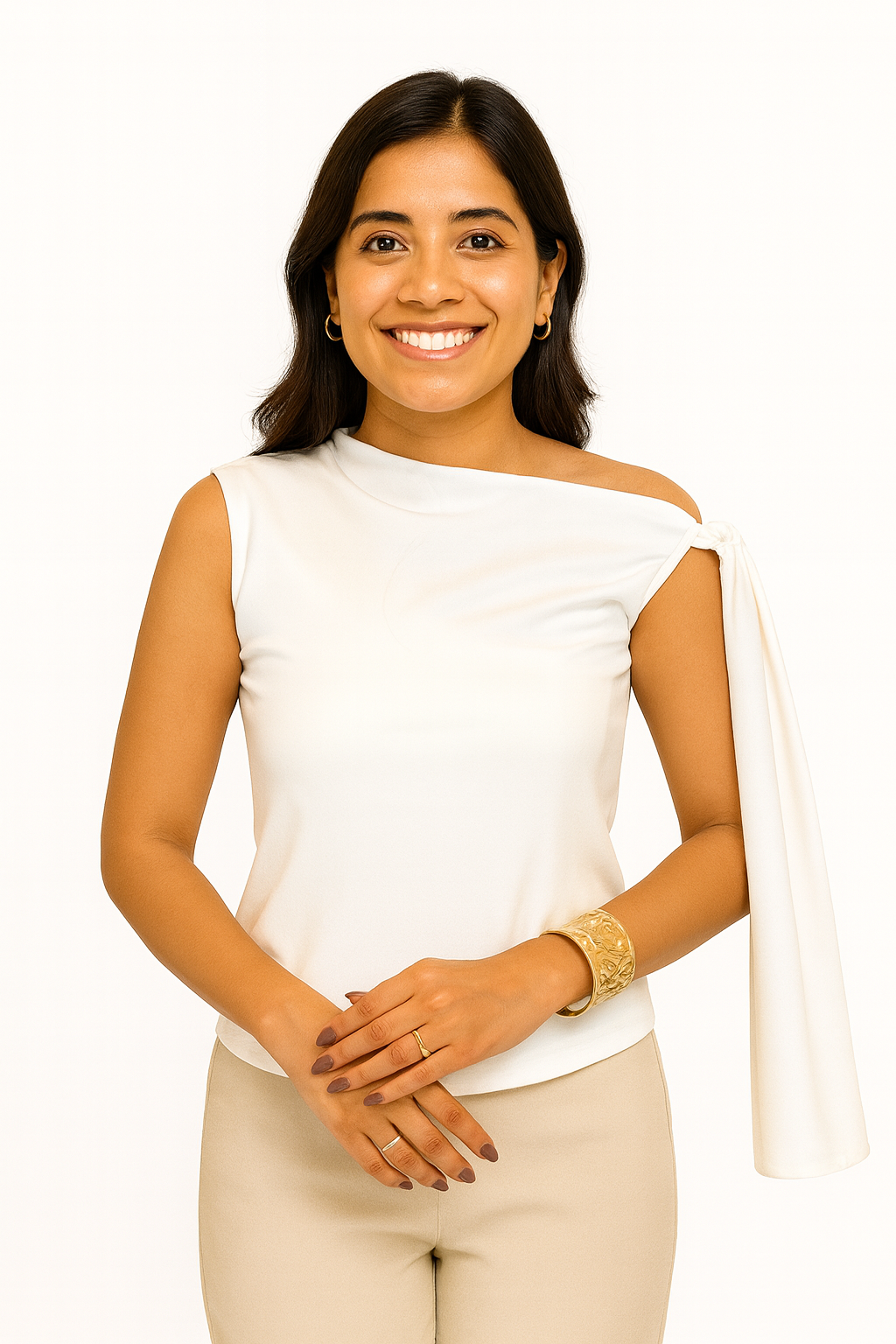 Off White Side Knot Top