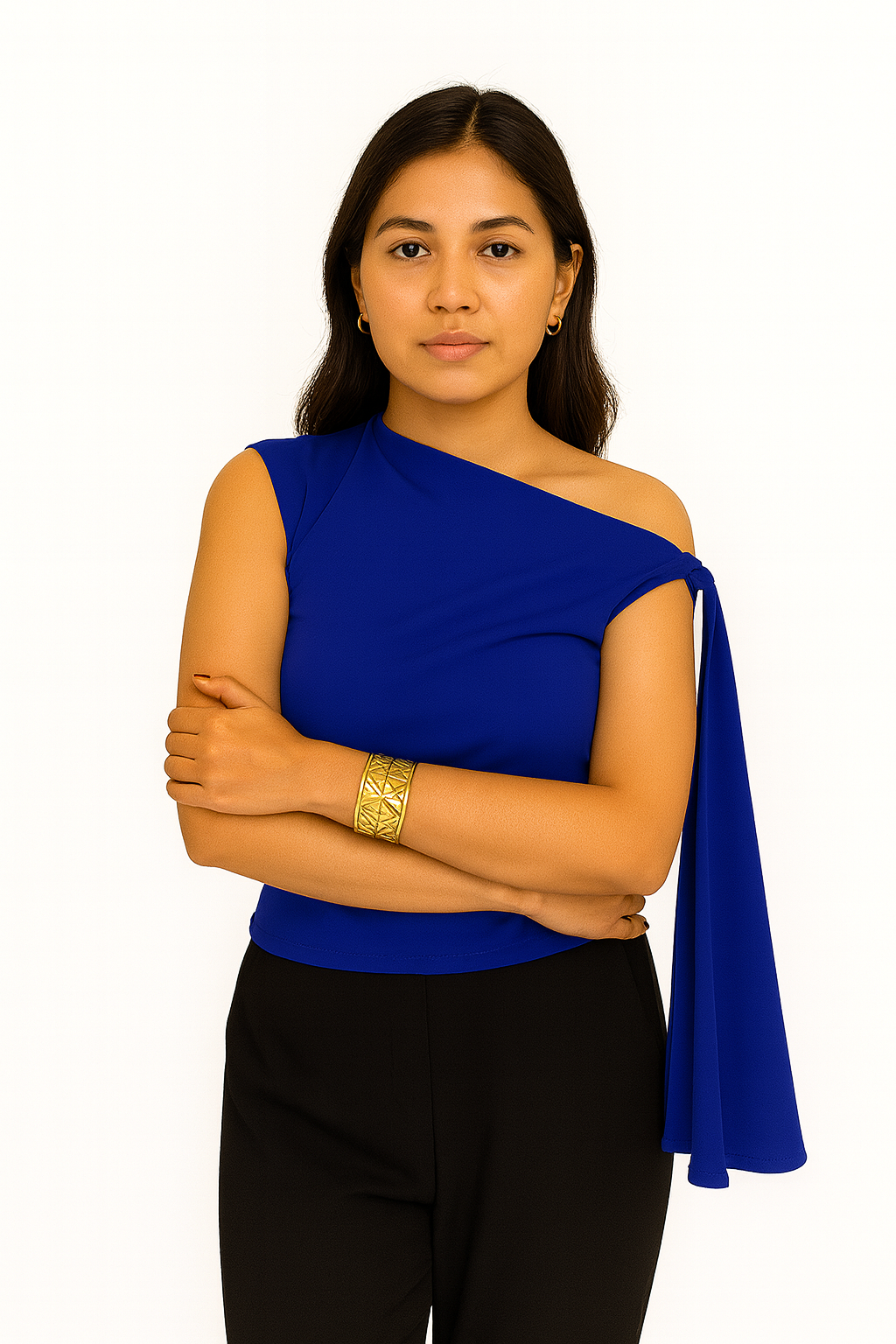 Blue Side Knot Top