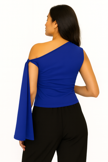 Blue Side Knot Top