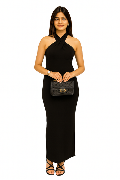 Cross tie up dress