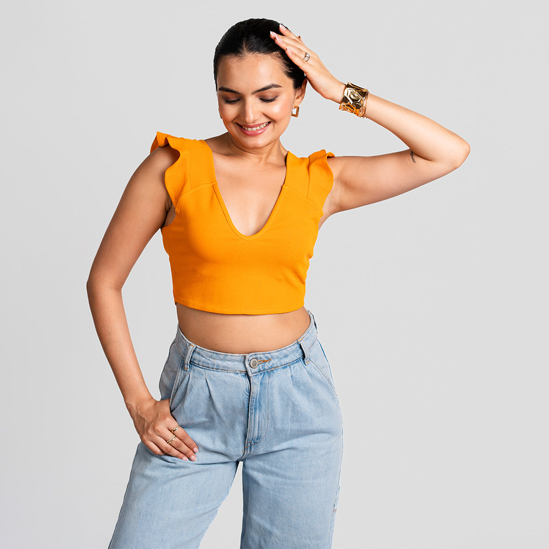 Tangerine Dual-Style Crop Top