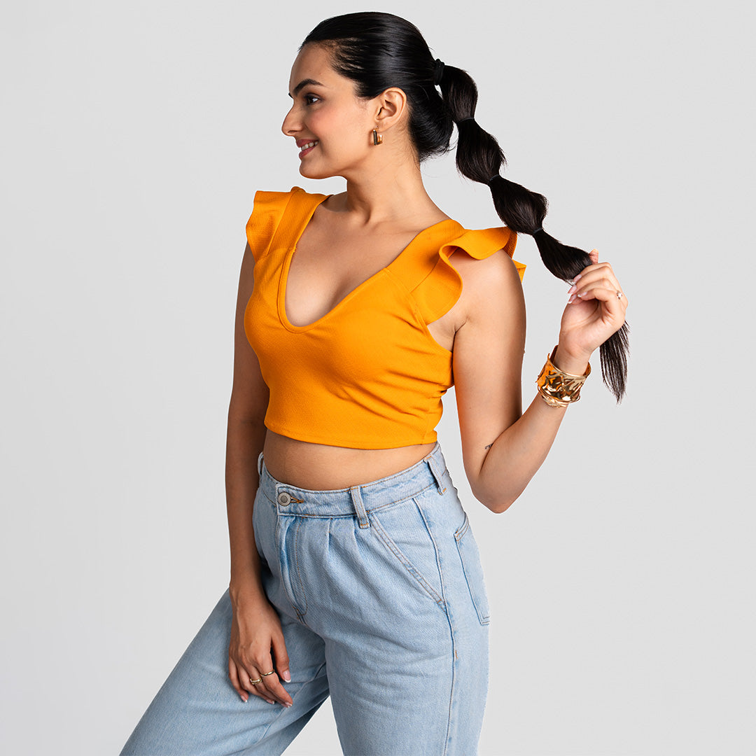 Tangerine Dual-Style Crop Top