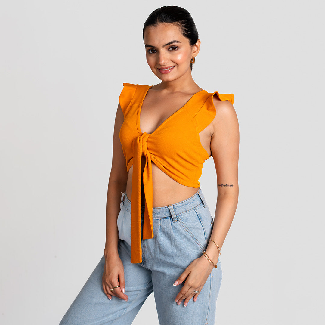 Tangerine Dual-Style Crop Top