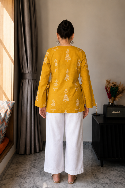 Meera Mustard Bell Sleeves Kurti