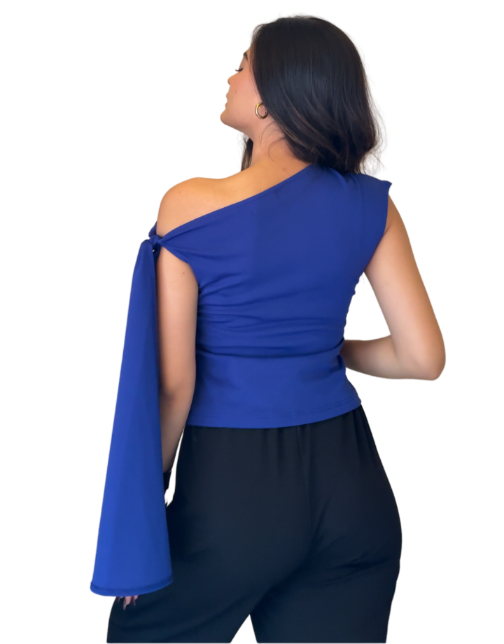 Blue Side Knot Top