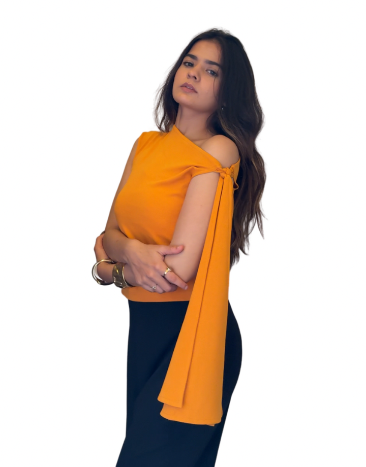 Orange Side Knot Top