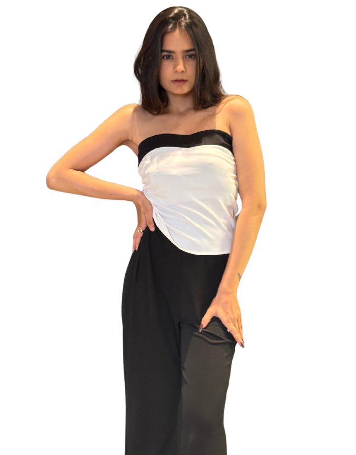 Dual Color Bandeau Top ( white/black)